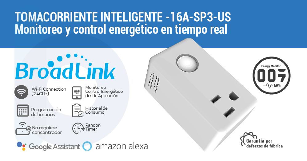 Tomacorriente Inteligente SP3-US -16A Control Energético