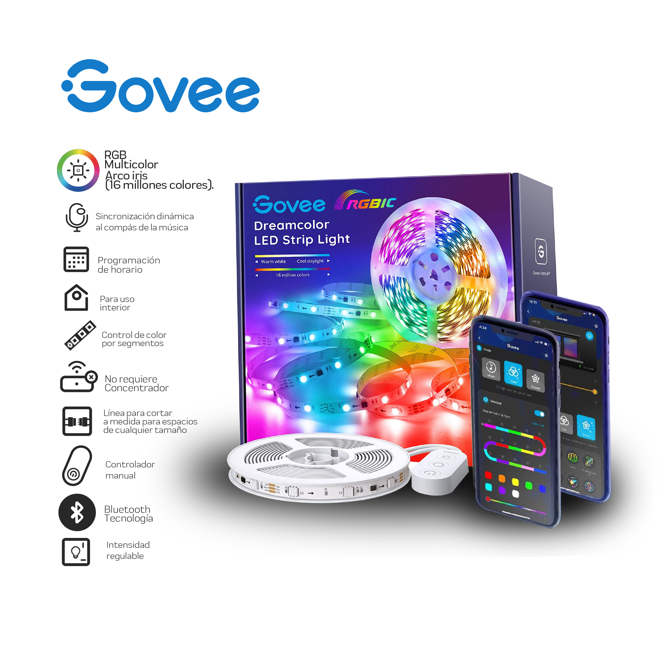 Tira de luces RGBIC, Dreamcolor 5m bluetooth Govee 